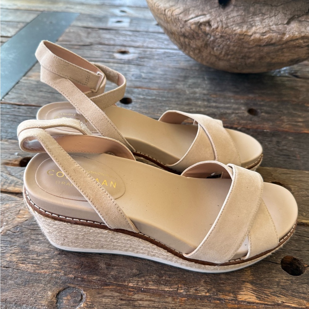 Cole Haan Women's Tan Wedge Sandals